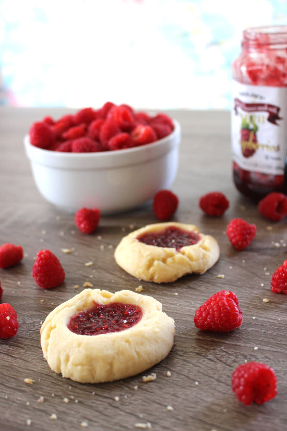 Raspberry Thumbprint Shortbread Cookies Recipe - Sweetie Pie and Cupcakes